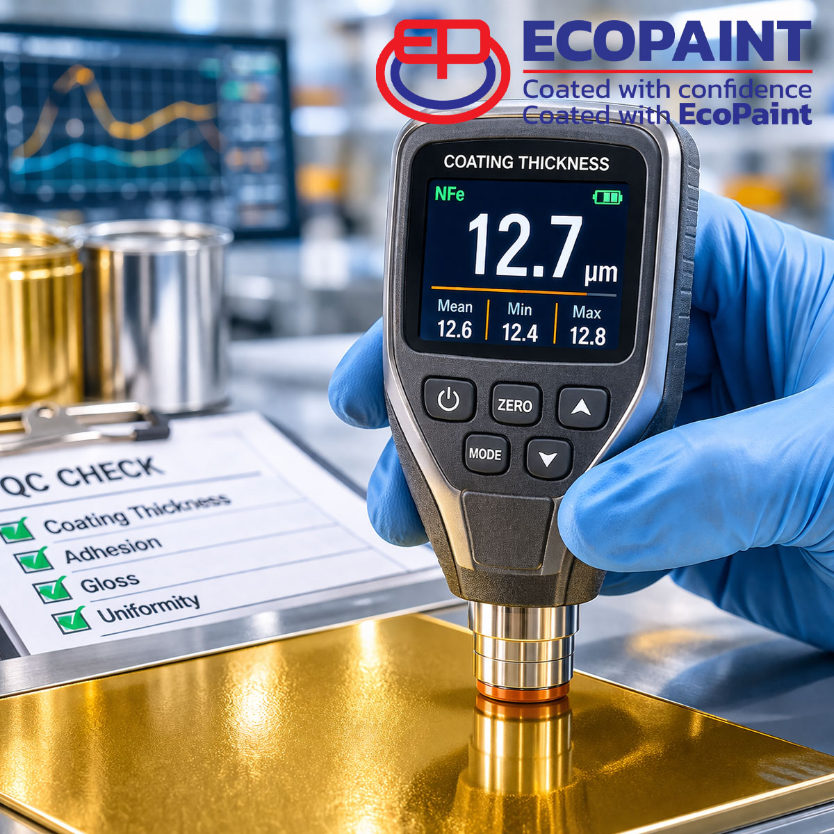 EVERY BATCH OF ECOPAINT IS VERIFIED BEFORE IT REACHES YOUR PRODUCTION LINE.